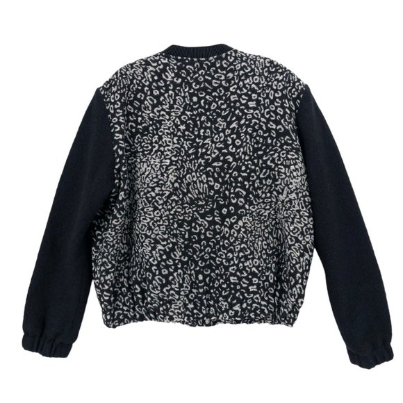 Maison Scotch Soda Leopard Animal Print Bomber Jacket Wool Blend Size 2 - Picture 5 of 11